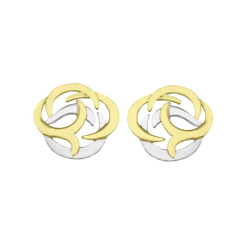 Pendientes SHIELD de Plata. Baño de Oro 18k