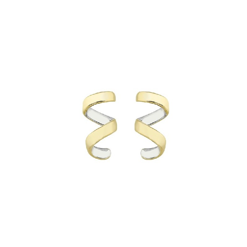Pendientes CURLS de Plata. Baño de Oro 18k
