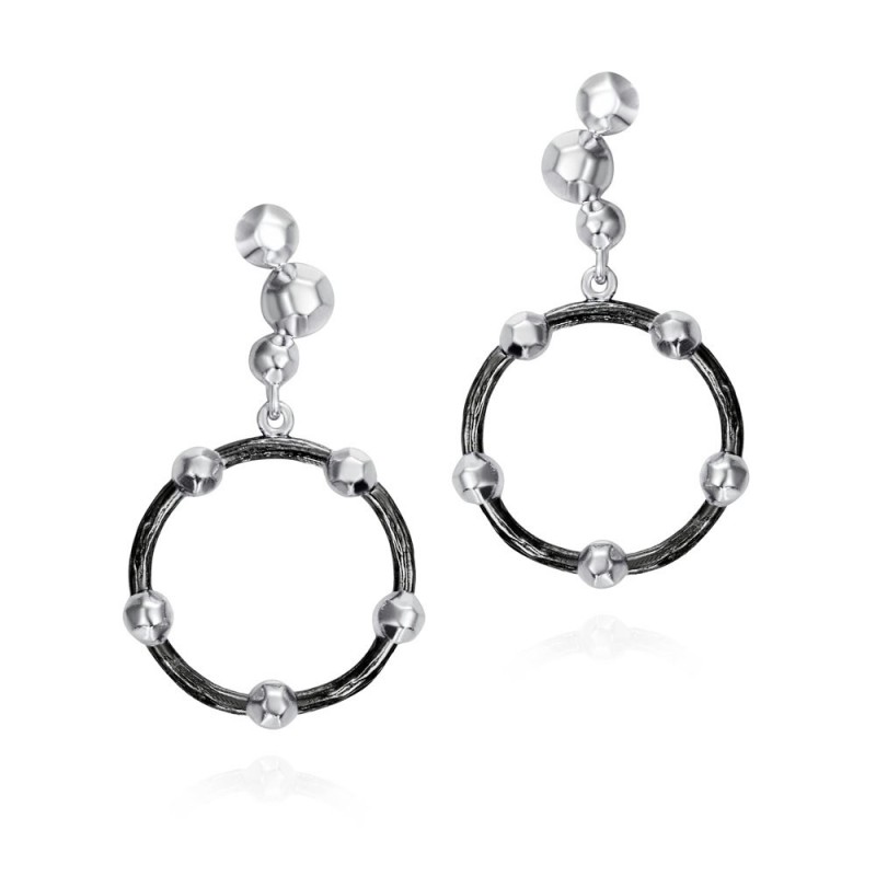 CELESTIAL Earrings in Silver and Black Ruthenium