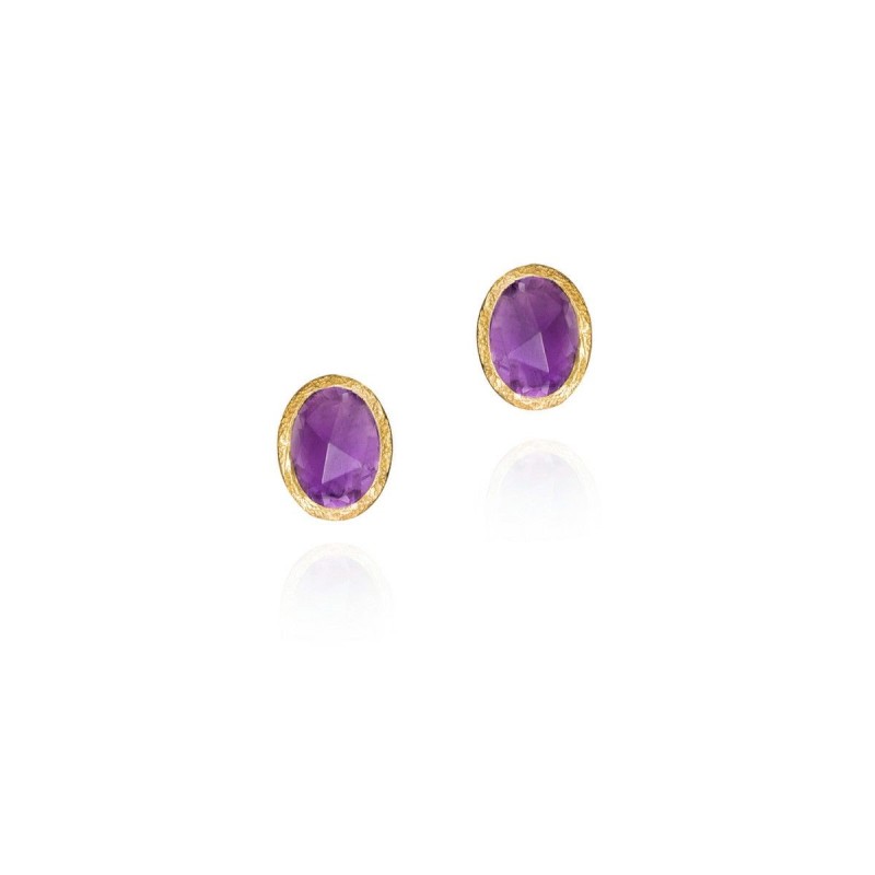 Pendientes AMATISTA plata/baño oro