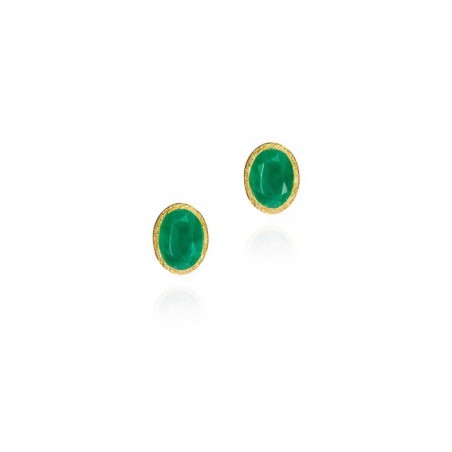 EMERALD earrings sterling silver/gold vermeil