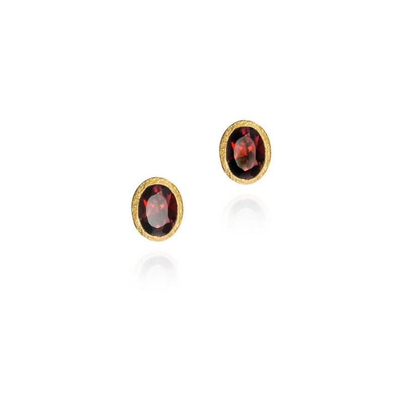 Pendientes GRANATE plata/baño oro