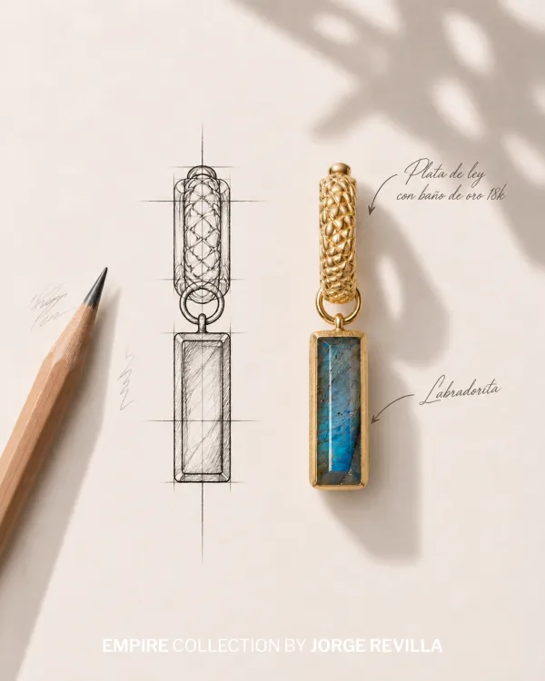 Cada joya comienza con una idea. ✍️✨

En la colección Empire, el diseño nace del dibujo y cobra vida a través de un cuidado proceso de creación. Líneas, proporciones y detalles se transforman en una pieza única, donde la labradorita natural aporta profund